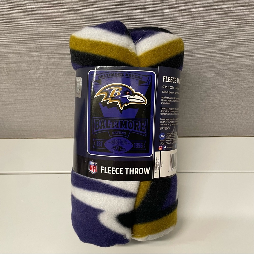 NFL Baltimore Ravens Fleece Throw Blanket 50”x60”